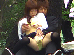 ○校生熱愛カップル 野外ゲリラ盗撮